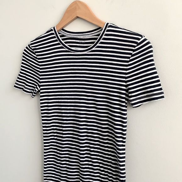 1901 Striped Cotton Blend Short Sleeve T-Shirt - Picture 2 of 5